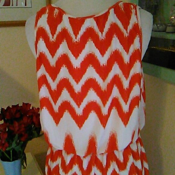 Magic Orange and White Maxi Dress - Picture 6 of 9